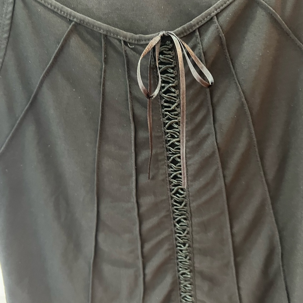 Susan Lawrence vintage black spandex top baby doll top - Picture 6 of 10